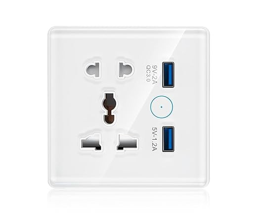 مخرج فيشة كهرباء ذكي مع مخرج usb